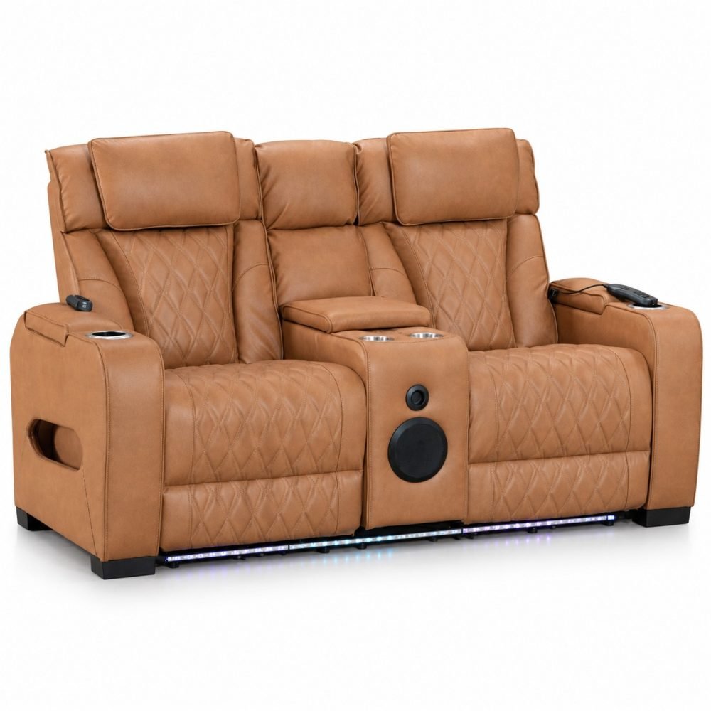 Nexora Luxe 2-Seat Loveseat with console